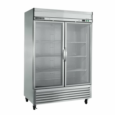 MAXX COLD Reach-In Refrigerator, Double Door, Bottom Mount, Glass 42.9 CUFT MXSR-49GD